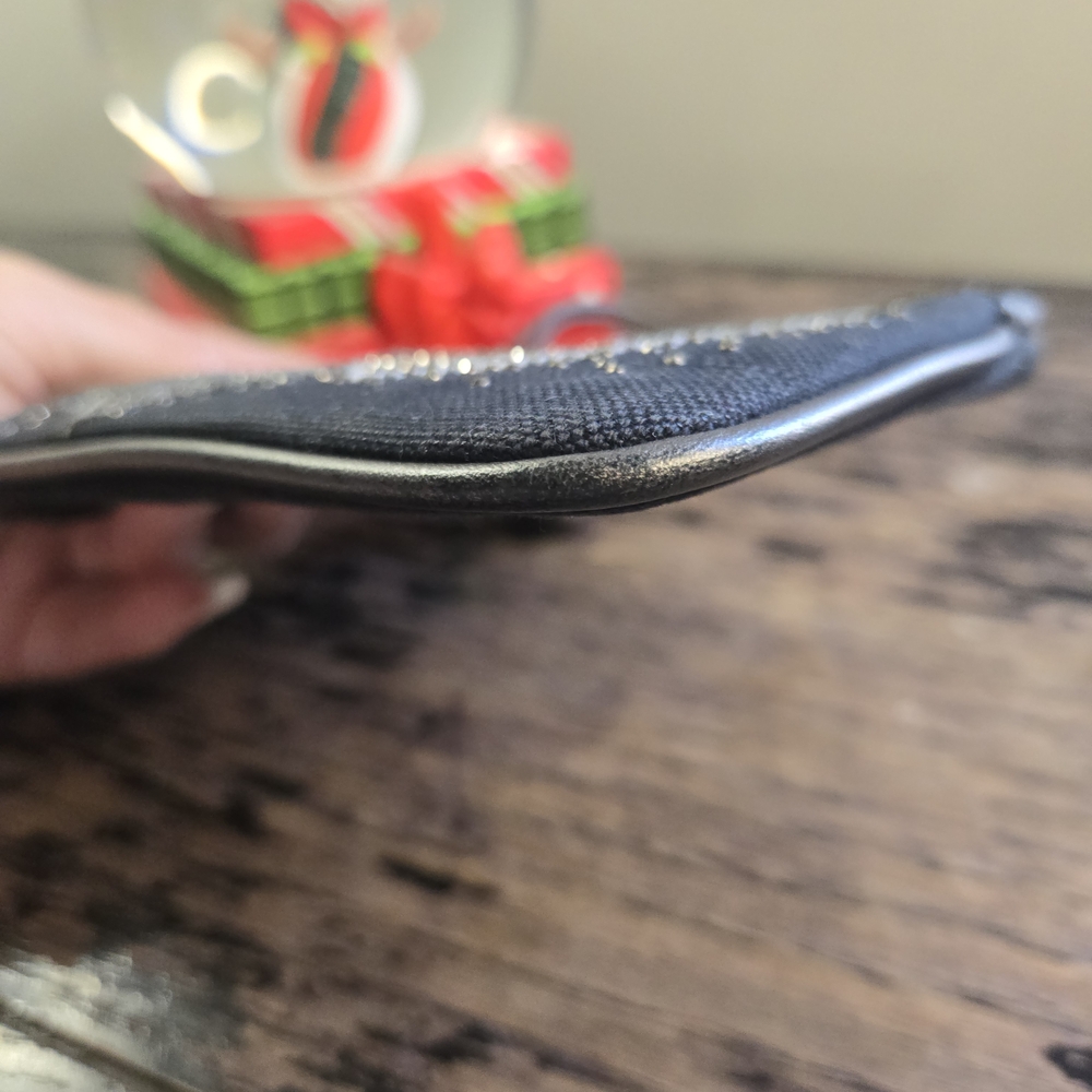 Coach Poppy Black & Silver Heart Wristlet - Picture 10 of 12